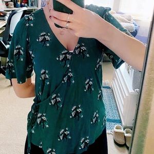 Emerald Green Wrap Top